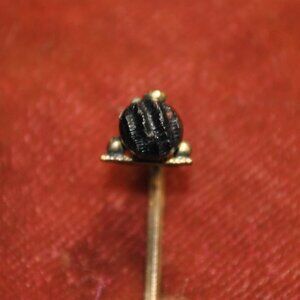 Antique Mourning Stick / Tie Pin with Little Black Glass